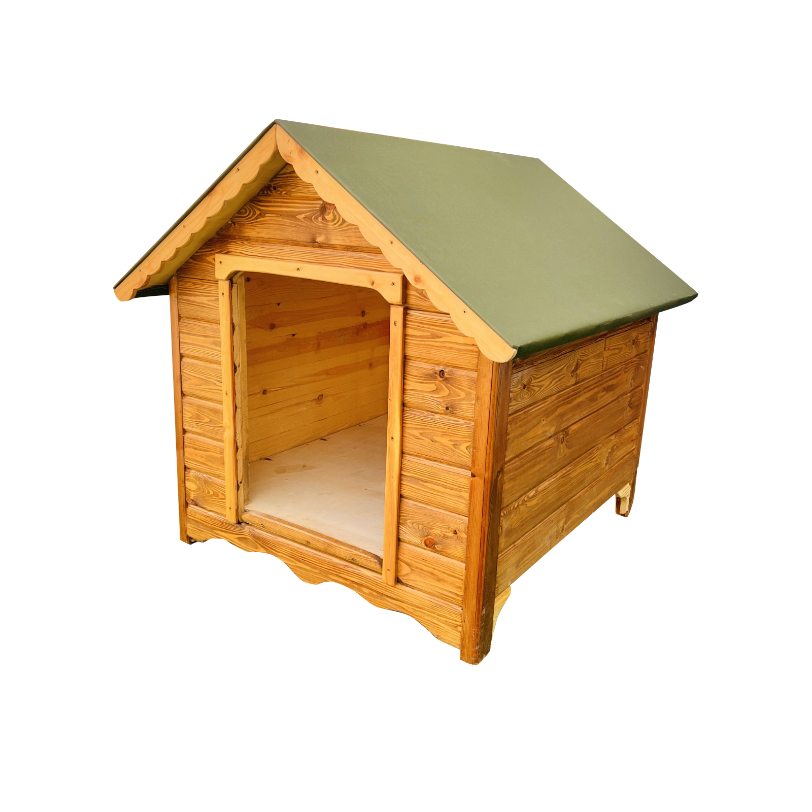 NICHE EN BOIS ROUGE POUR CHIEN