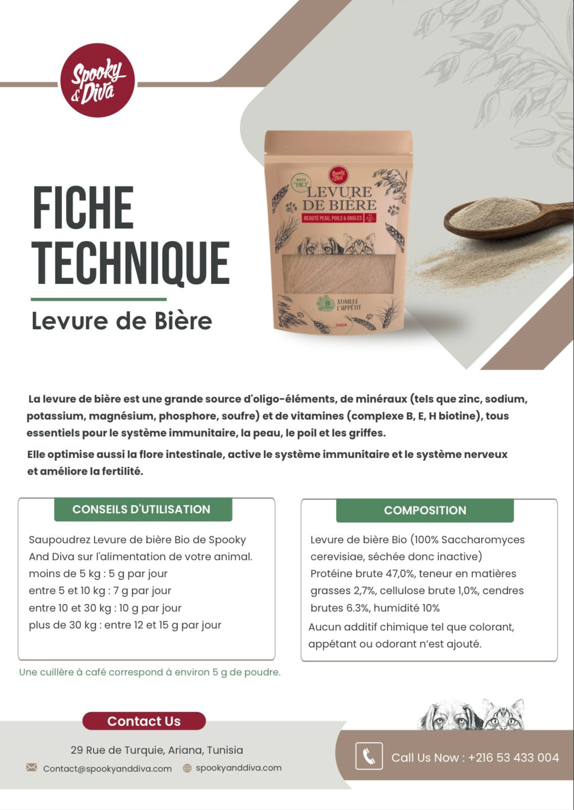 SPOOKY AND DIVA - LEVURE DE BIERE 250 Gr