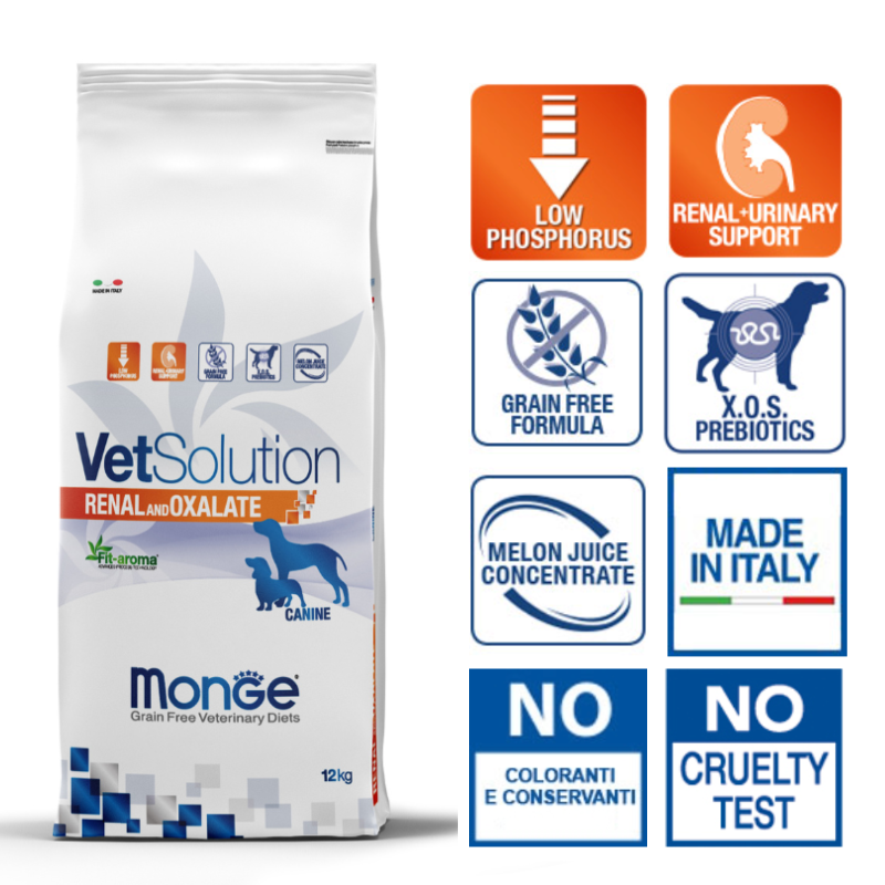 MONGE VET - CROQUETTE RENAL & OXALATE POUR CHIEN 12 KG