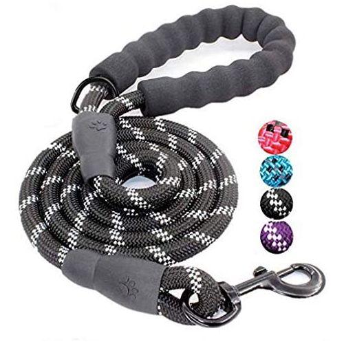 LAISSE POUR CHIEN EN NYLON RÉGLABLE SOLIDE - NOIR