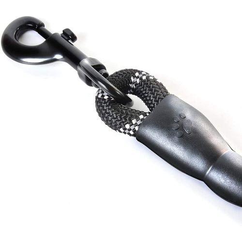 LAISSE POUR CHIEN EN NYLON RÉGLABLE SOLIDE - NOIR