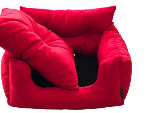 PANIER RECTANGLE ROUGE CHAT ET CHIEN