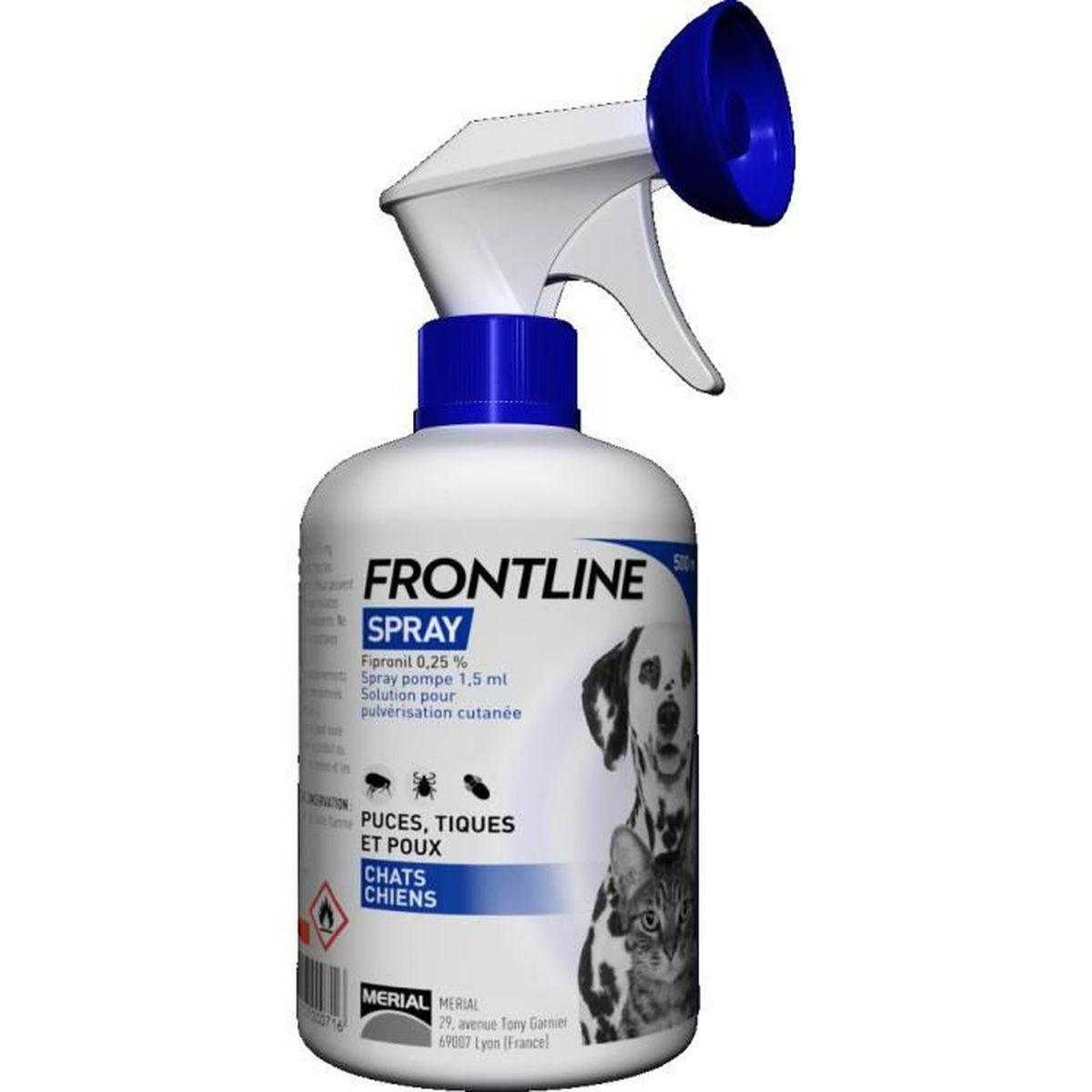 FRONTLINE Spray 250ml - Anti-puces et anti-tiques pour Chien et Chat